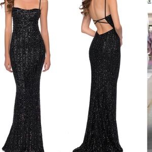 Black, sequin evening gown